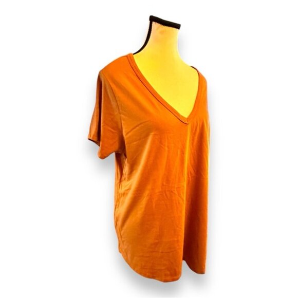 Women’s torrid 1 Burnt Wheat Girlfriend Signature Jersey V-Neck Tee 14 16 1X 1XL - Picture 7 of 10